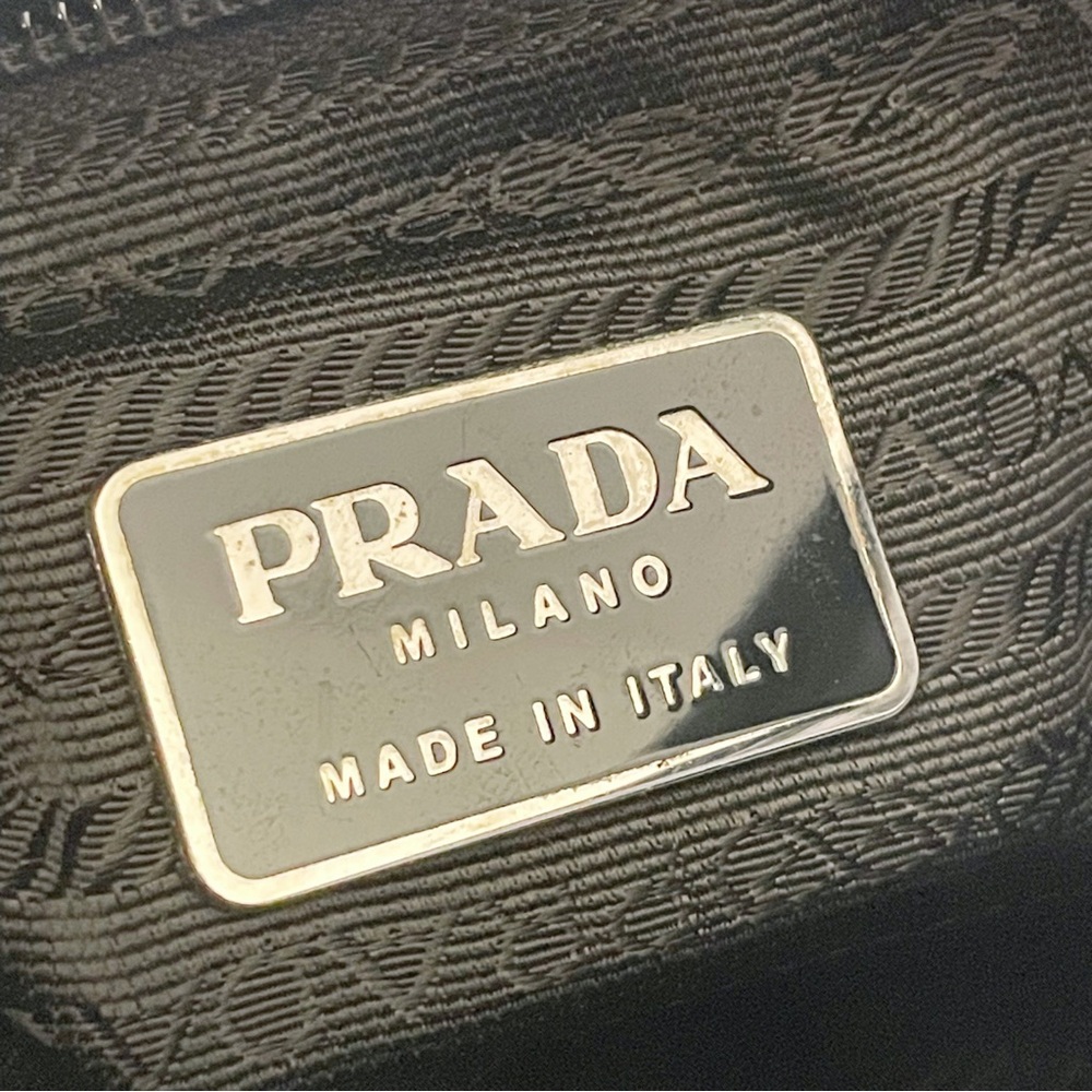 Prada black Tessuto town nylon and leather Y2K zip tote bag vintage - Picture 11 of 13